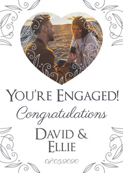 Youre Engaged Heart Shaped Picture Upload Birthday Card Youre Engaged Heart Shaped Picture Upload Birthday Card
