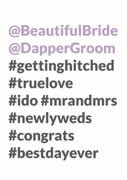 Beautiful Bride Dapper Groom Hashtags Birthday Card Beautiful Bride Dapper Groom Hashtags Birthday Card