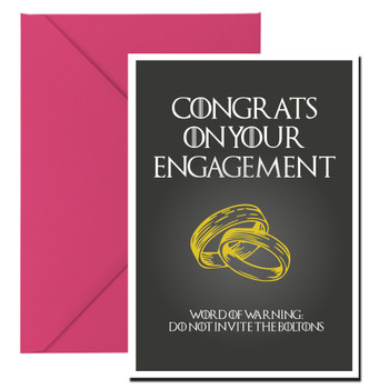 Congrats On The Engagagement Do Not Invite The Boltons Game Of Thrones Birthday Card