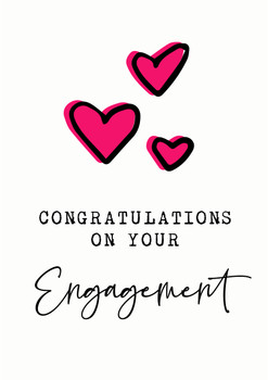 Congratulations On Your Engagement Hearts Sketch Birthday Card Congratulations On Your Engagement Hearts Sketch Birthday Card