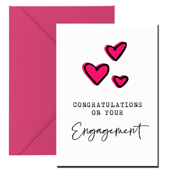 Congratulations On Your Engagement Hearts Sketch Birthday Card Congratulations On Your Engagement Hearts Sketch Birthday Card