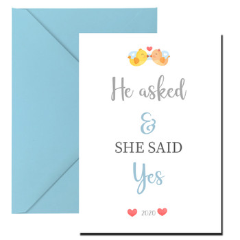 He Asked And She Said Yes Birthday Card He Asked And She Said Yes Birthday Card