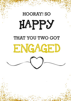 Hooray So Happy That You Two Got Engaged Birthday Card Hooray So Happy That You Two Got Engaged Birthday Card