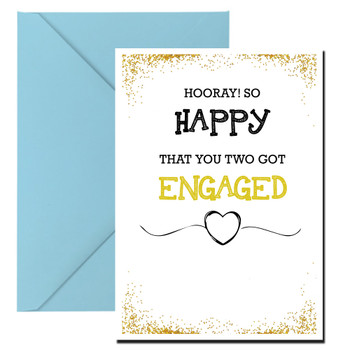 Hooray So Happy That You Two Got Engaged Birthday Card Hooray So Happy That You Two Got Engaged Birthday Card