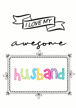 I Love My Awesome Husband Birthday Card I Love My Awesome Husband Birthday Card