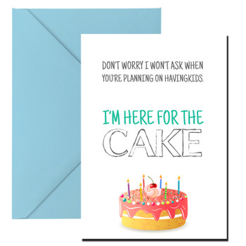 Im Here For The Cake Birthday Card