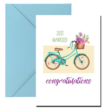 Just Married Congratulations Bicycle Birthday Card Just Married Congratulations Bicycle Birthday Card