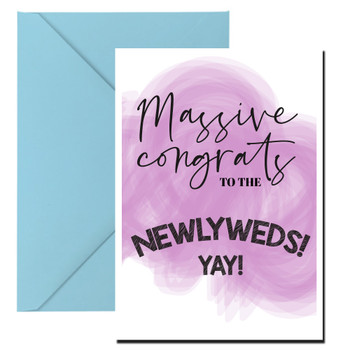 Massive Congrats To The Newlyweds Birthday Card