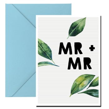 Mr And Mr Wedding Leaves Birthday Card Mr And Mr Wedding Leaves Birthday Card
