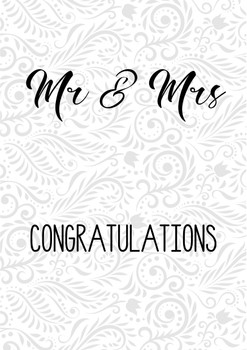Mr And Mrs Congratulations Black White Birthday Card Mr And Mrs Congratulations Black White Birthday Card