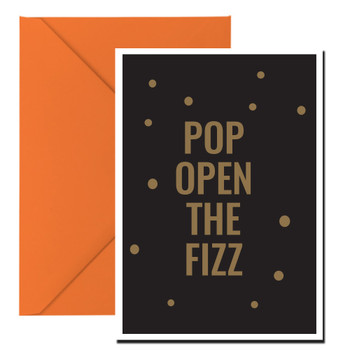 Pop Open The Fiz Gold Text Birthday Card Pop Open The Fiz Gold Text Birthday Card