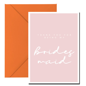 Thank You For Being My Bridesmaid Pink Birthday Card Thank You For Being My Bridesmaid Pink Birthday Card