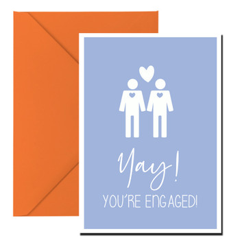 Two Men Two Hearts Engagement Birthday Card Two Men Two Hearts Engagement Birthday Card