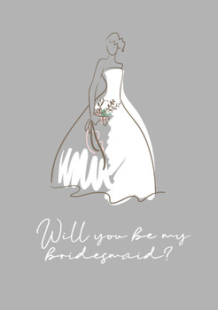 Will You Be My Bridesmaid Minimalistic Birthday Card Will You Be My Bridesmaid Minimalistic Birthday Card