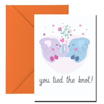 You Tied The Knot Elephant Wedding Birthday Card