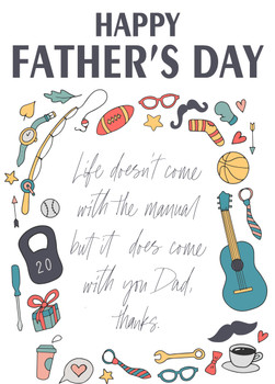Funny Fathers Day Card 66 Life Doesnt Come With The Manual