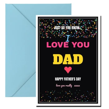 Card with blue envelope mockup