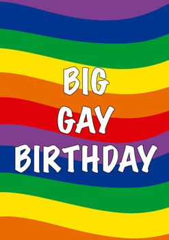 Big Gay Birthday Gay Lgbt Birthday Card Big Gay Birthday Gay Lgbt Birthday Card