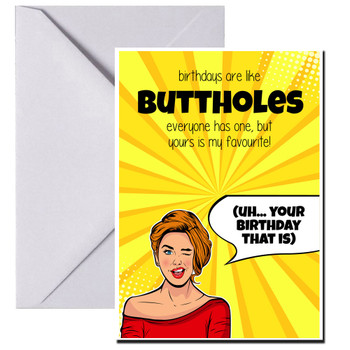 Birthdays Are Like Buttholes Gay Lgbt Birthday Card Birthdays Are Like Buttholes Gay Lgbt Birthday Card