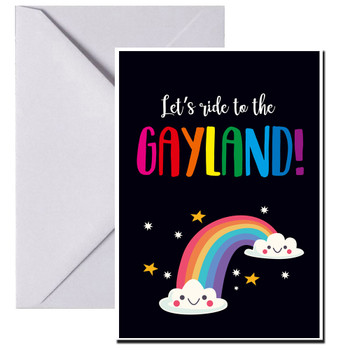 Ride The Rainbow To Gayland Gay Lgbt Birthday Card