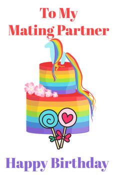 To My Mating Partner Gay Lgbt Birthday Card