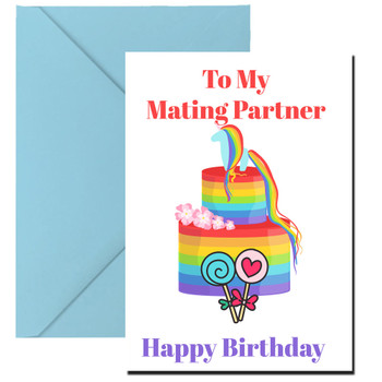 To My Mating Partner Gay Lgbt Birthday Card