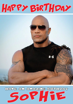 Dwayne Johnson Wwe Birthday Card