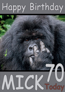 Funny Ape Picking Nose Birthday Card