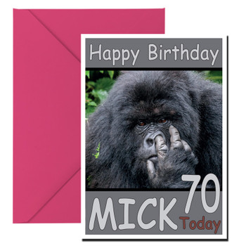 Funny Ape Picking Nose Birthday Card