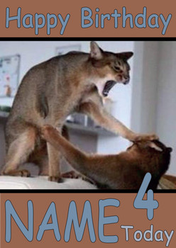 Funny Cars Fighting Birthday Card