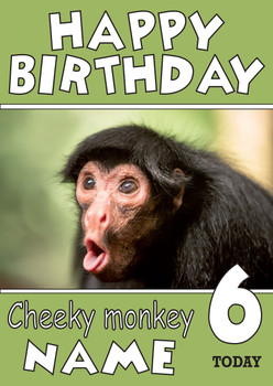 Funny Cheeky Monkey Card Birthday Card Funny Cheeky Monkey Card Birthday Card