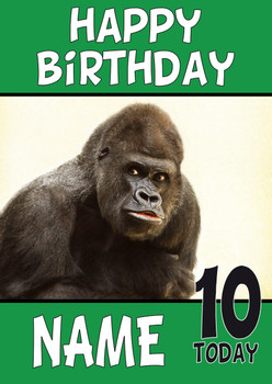 Funny Gorilla 1 Birthday Card Funny Gorilla 1 Birthday Card
