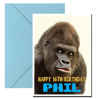 Funny Gorilla 3 Birthday Card