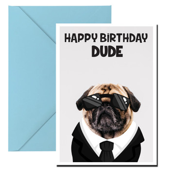 Funny Pug 5 Birthday Card