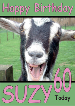 Funny Happy Goat Birthday Card Funny Happy Goat Birthday Card