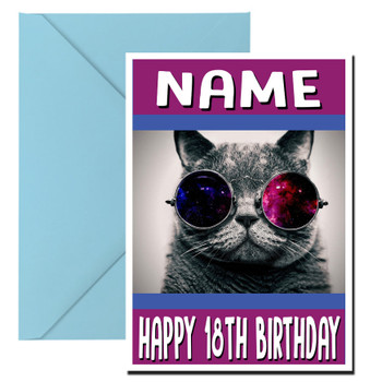 Funny Hipster Cat Birthday Card