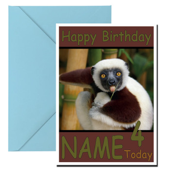 Funny Lemer Sticking Tongue Out Birthday Card Funny Lemer Sticking Tongue Out Birthday Card