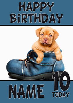 Funny Puppy Boot Birthday Card Funny Puppy Boot Birthday Card