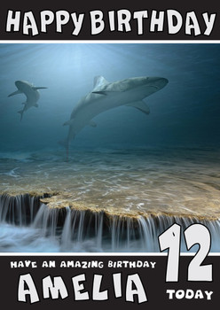 Funny Shark 2 Birthday Card Funny Shark 2 Birthday Card