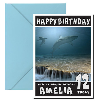 Funny Shark 2 Birthday Card Funny Shark 2 Birthday Card