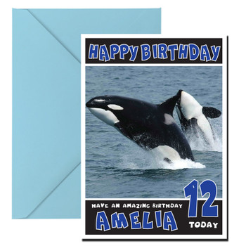 Funny Whale 4 Birthday Card