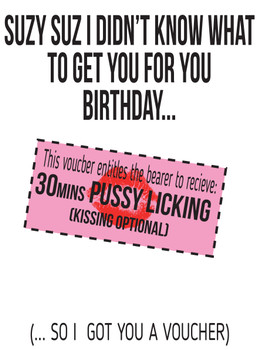 Birthday Voucher Pussy Birthday Card