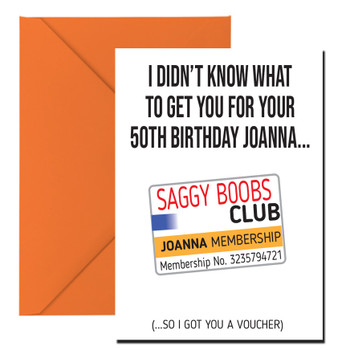Saggy Boobs Club Birthday Card Saggy Boobs Club Birthday Card