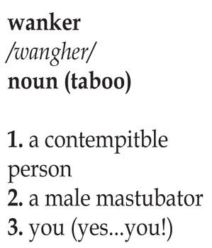 Wanker Birthday Card Wanker Birthday Card