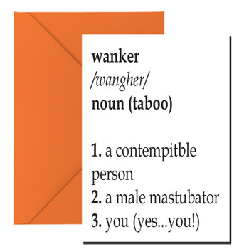 Wanker Birthday Card Wanker Birthday Card