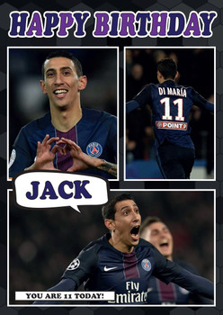 Personalised Angel Di Maria Psg Football Birthday Card 2