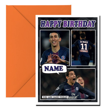 Personalised Angel Di Maria Psg Football Birthday Card Personalised Angel Di Maria Psg Football Birthday Card