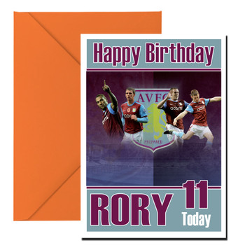 Personalised Aston Villa 1 Football Birthday Card