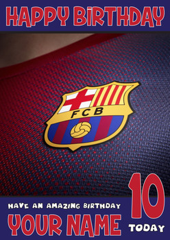 Personalised Barcelona Bm2 Football Birthday Card Personalised Barcelona Bm2 Football Birthday Card