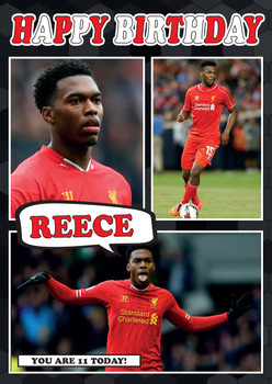 Personalised Daniel Sturridge Liverpool Football Birthday Card
